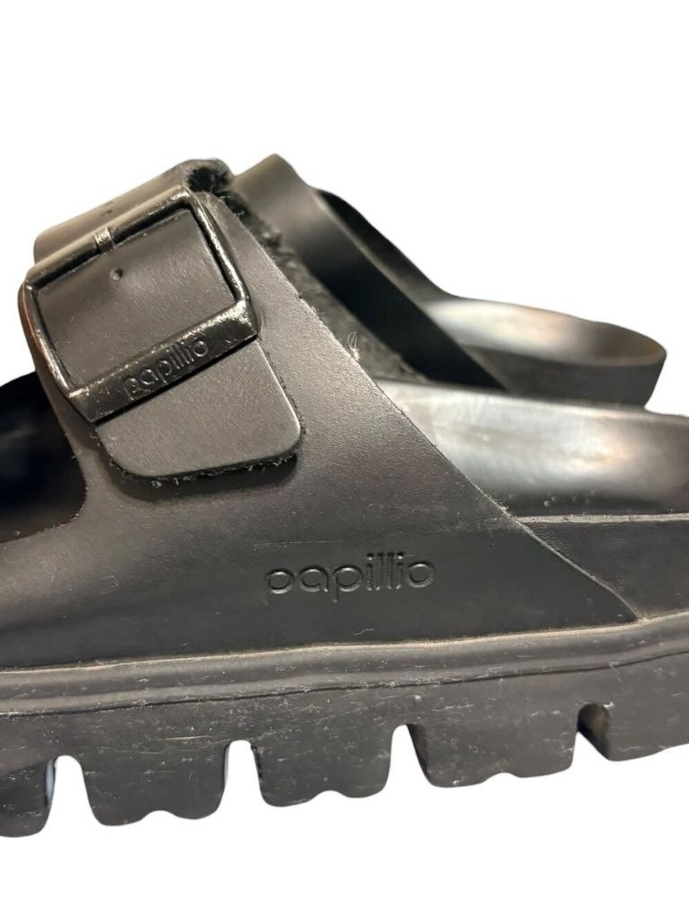 Birkenstock Papillo Arizona Sandal Black 41Platform Repair Leather Trend Chunky - Picture 3 of 8